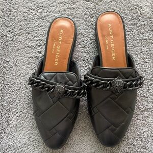Kurt Geiger Black Quilted Women's Mules